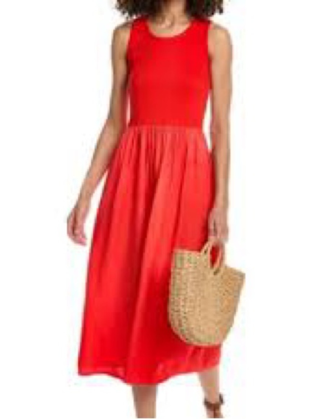 Sundry Red Sleeveless Midi Dress